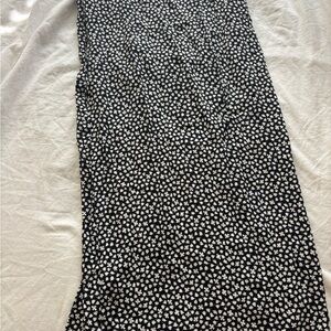 Mavi Black and White Floral Pattern Skirt